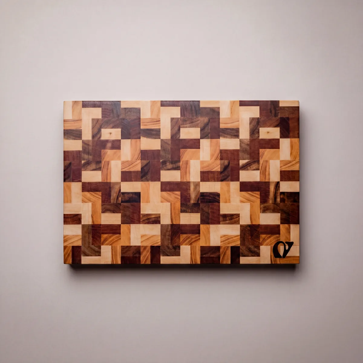 Notorious end-grain chopping board made from four hardwoods
